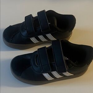 Adidas Kids Black and White Velcro Sneakers